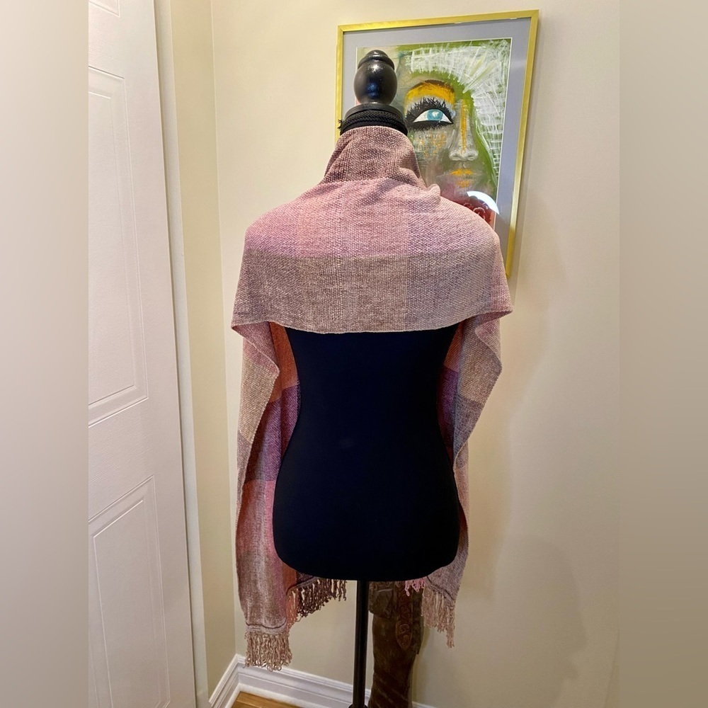 🆕 NWOT / Marcia Hammond handwoven velvety  chenille pastels scarf 🧣 - Picture 4 of 10